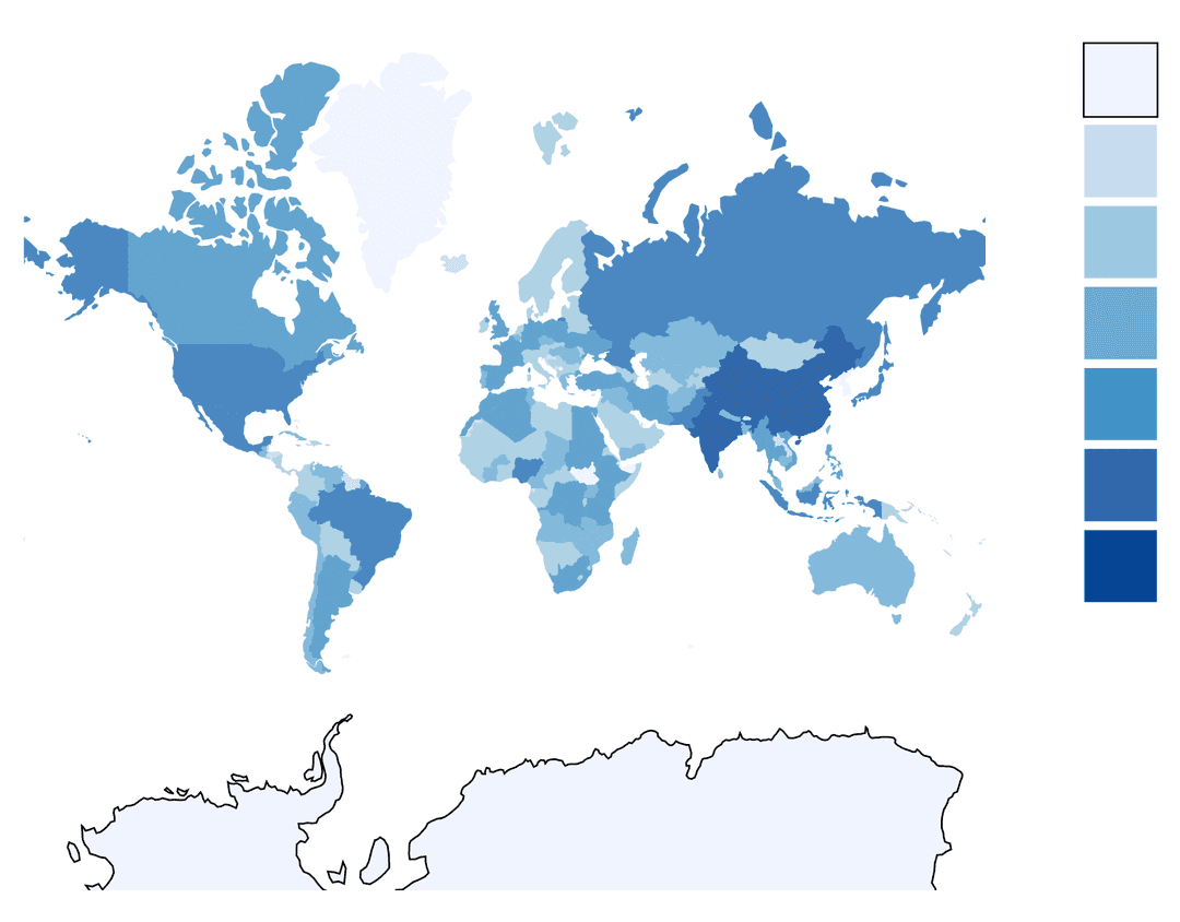 sequential colour scheme world map