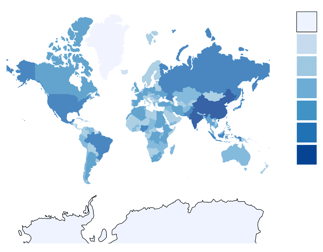sequential colour scheme world map